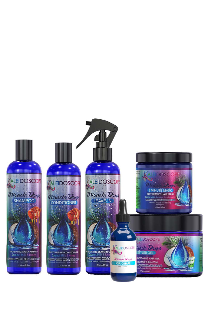 Miracle Drops 3 Minute Hair Mask by Kaleidoscope - 8 oz Deep Conditioning Treatment for Dry, Damaged Hair - All Hair Types (2 Pack)