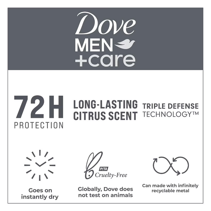 Dove Men+Care Advanced Sport Fresh Antiperspirant Spray, 72H Protection, Antibacterial Odor Control, 250ml (6-Pack)