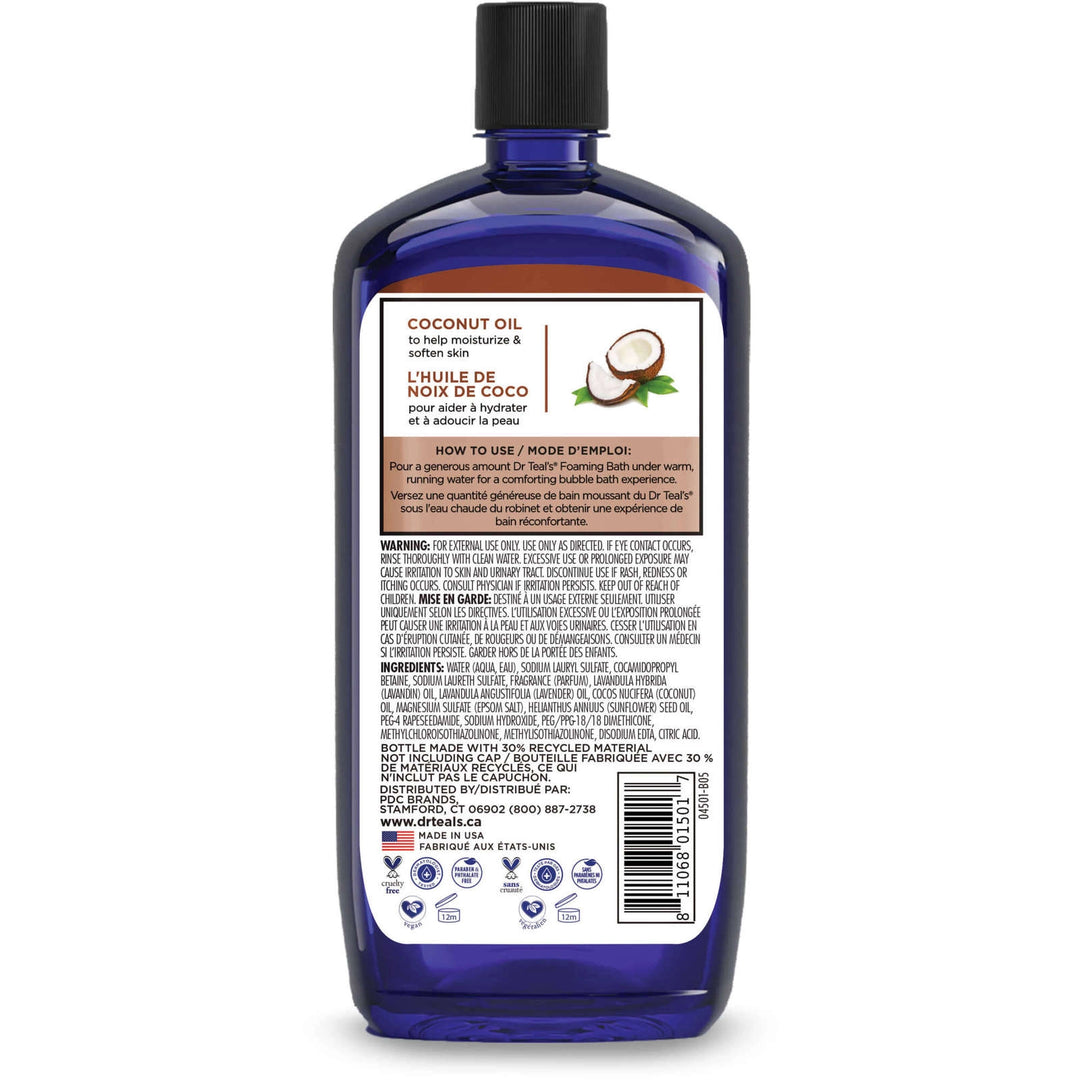 Dr Teal's Foaming Bath with Pure Epsom Salt, Nourish & Protect with Coconut Oil, 1000 mL