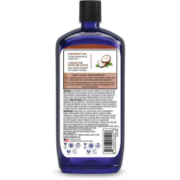 Dr Teal's Foaming Bath with Pure Epsom Salt, Nourish & Protect with Coconut Oil, 1000 mL