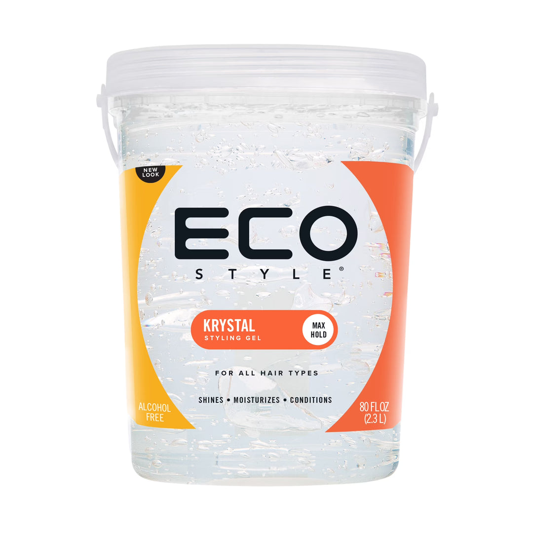Eco Style Krystal Styling Gel Max Hold for All Hair Types Alcohol Free 80 oz (5 lb / 2268g)