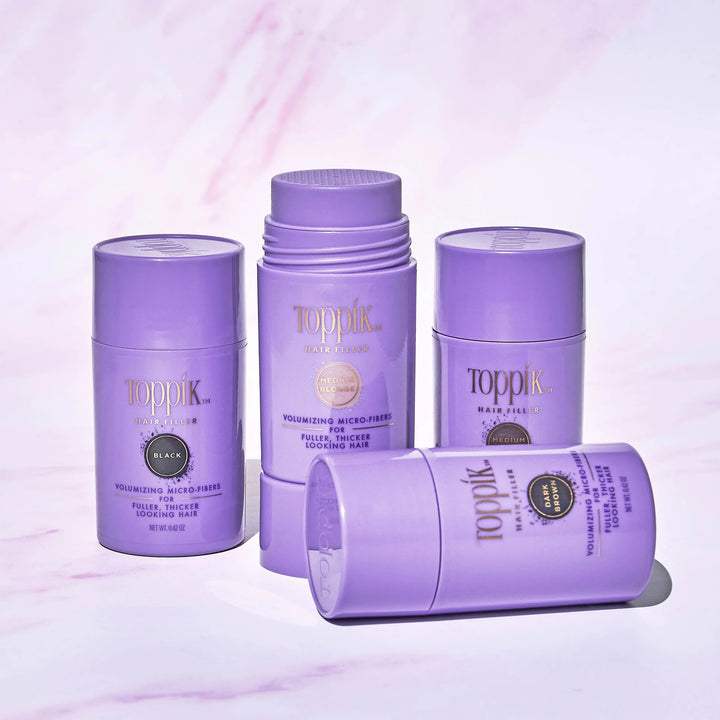 Toppik Hair Building Fibers - Medium Brown, 0.42 oz / 12.5g | Volumizing Micro-Fibers for Instant Fuller, Thicker Looking Hair