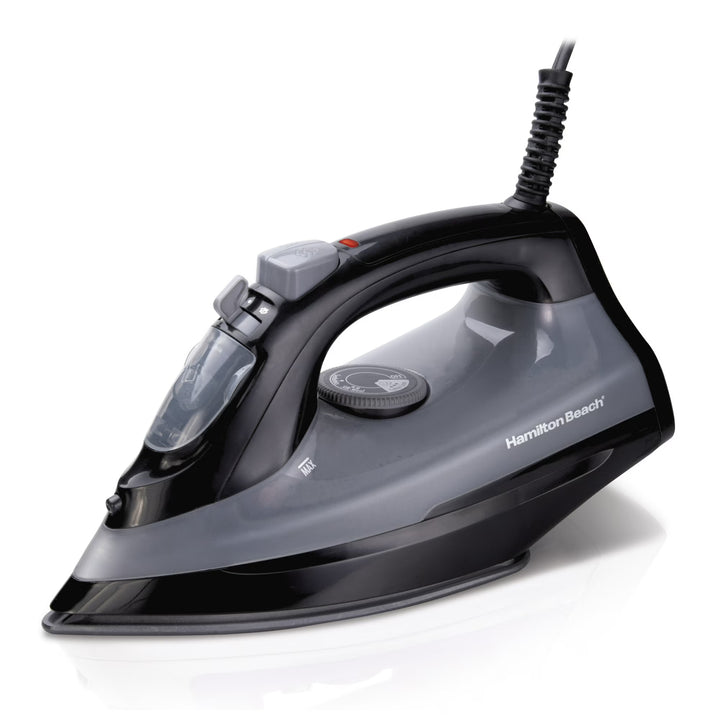 Hamilton Beach Steam Iron for Clothes – Extra-Glide Nonstick Soleplate (Black)
