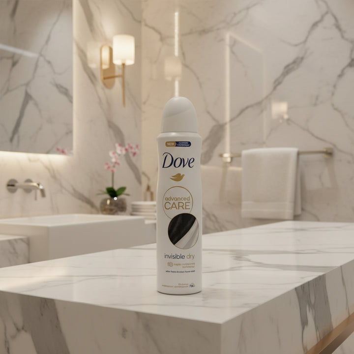 Dove Advanced Care Invisible Dry Antiperspirant Spray 150 mL – White Freesia & Violet (6 Pack)