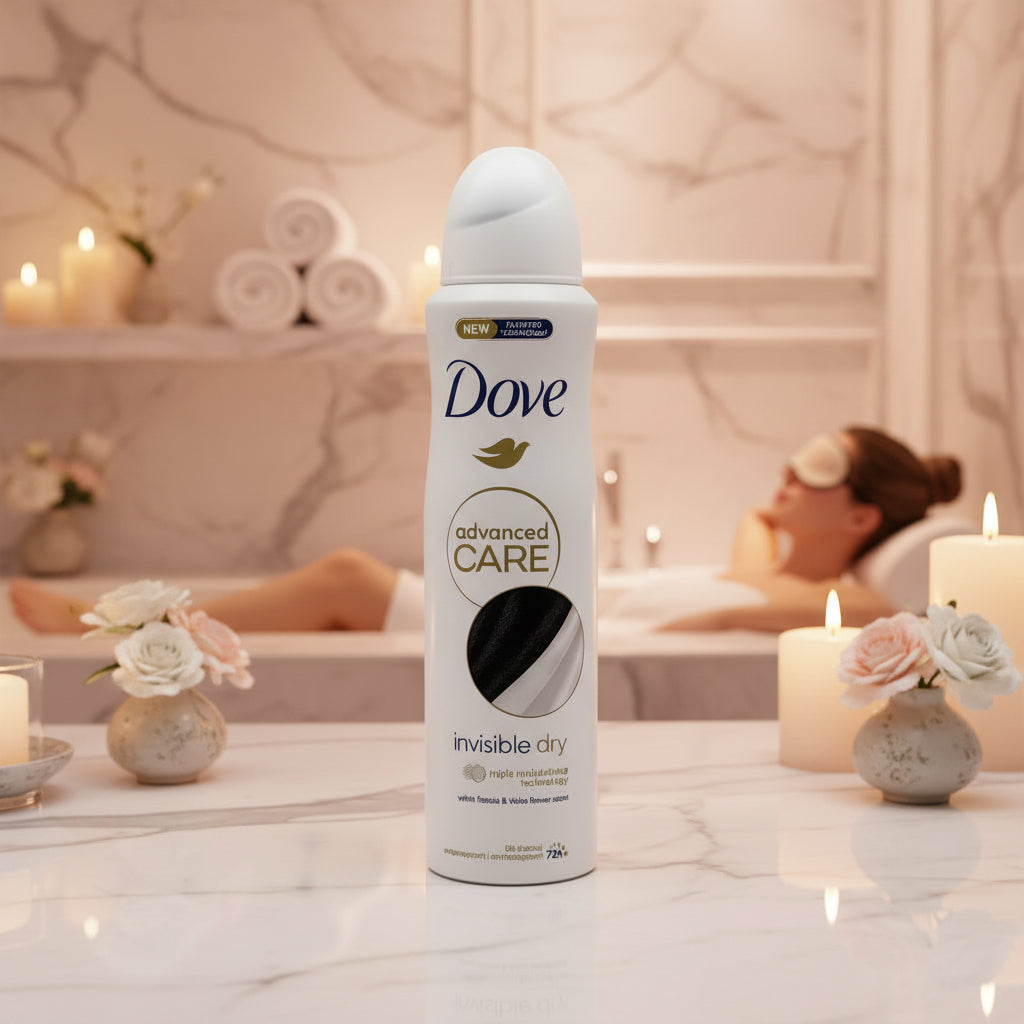 Dove Advanced Care Invisible Dry Antiperspirant Spray 150 mL – White Freesia & Violet (6 Pack)