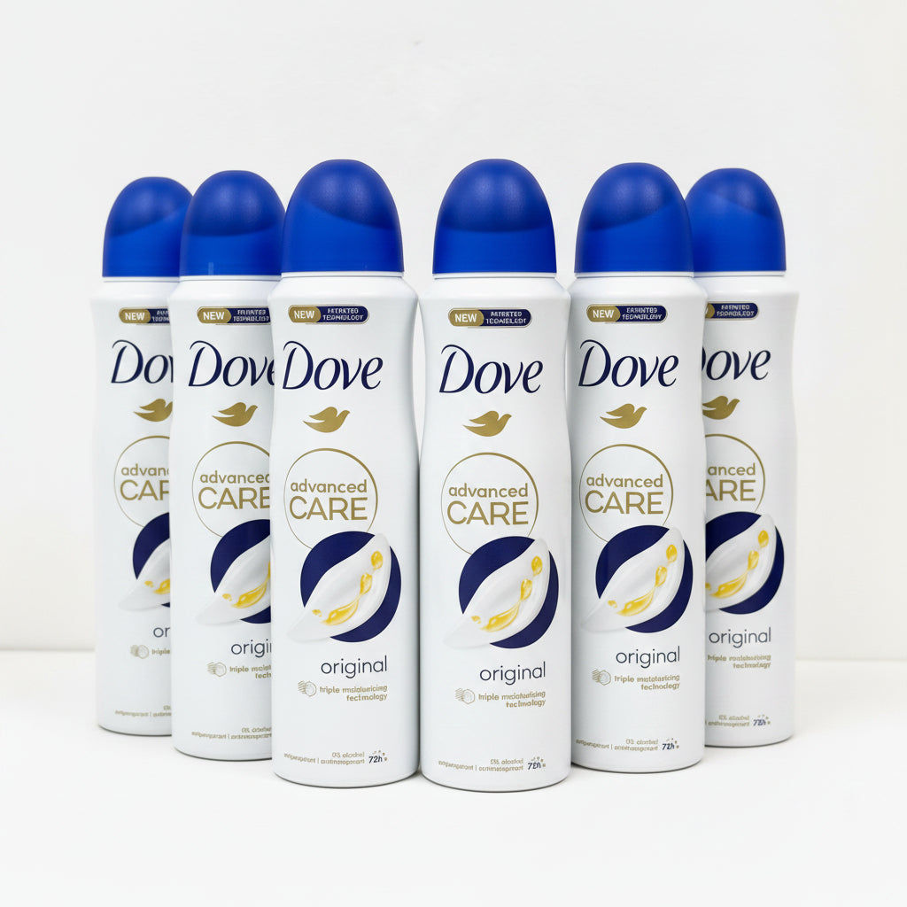 Dove Advanced Care Original Antiperspirant Spray 150 mL – 0% Alcohol (6 Pack)