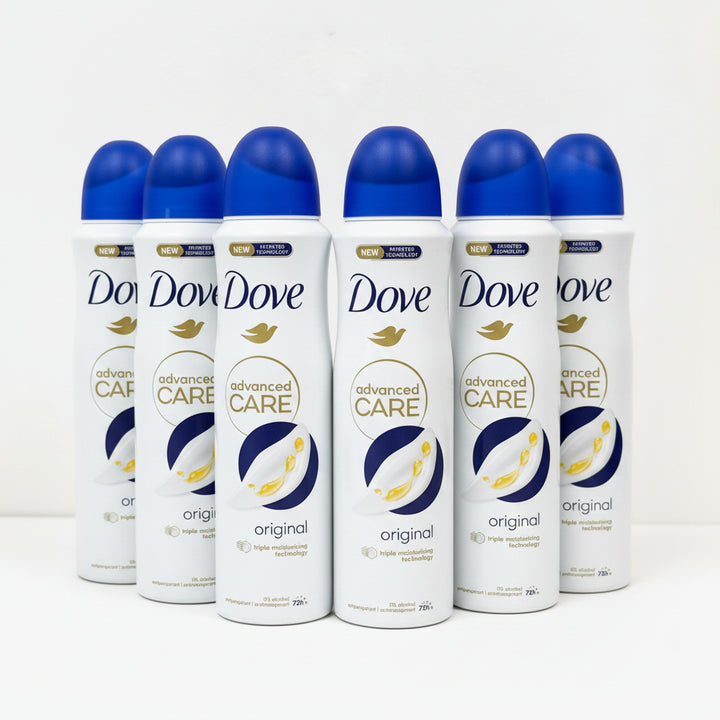 Dove Advanced Care Original Antiperspirant Spray 150 mL – 0% Alcohol (6 Pack)