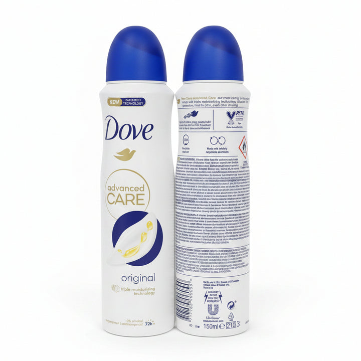 Dove Advanced Care Original Antiperspirant Spray 150 mL – 0% Alcohol (6 Pack)