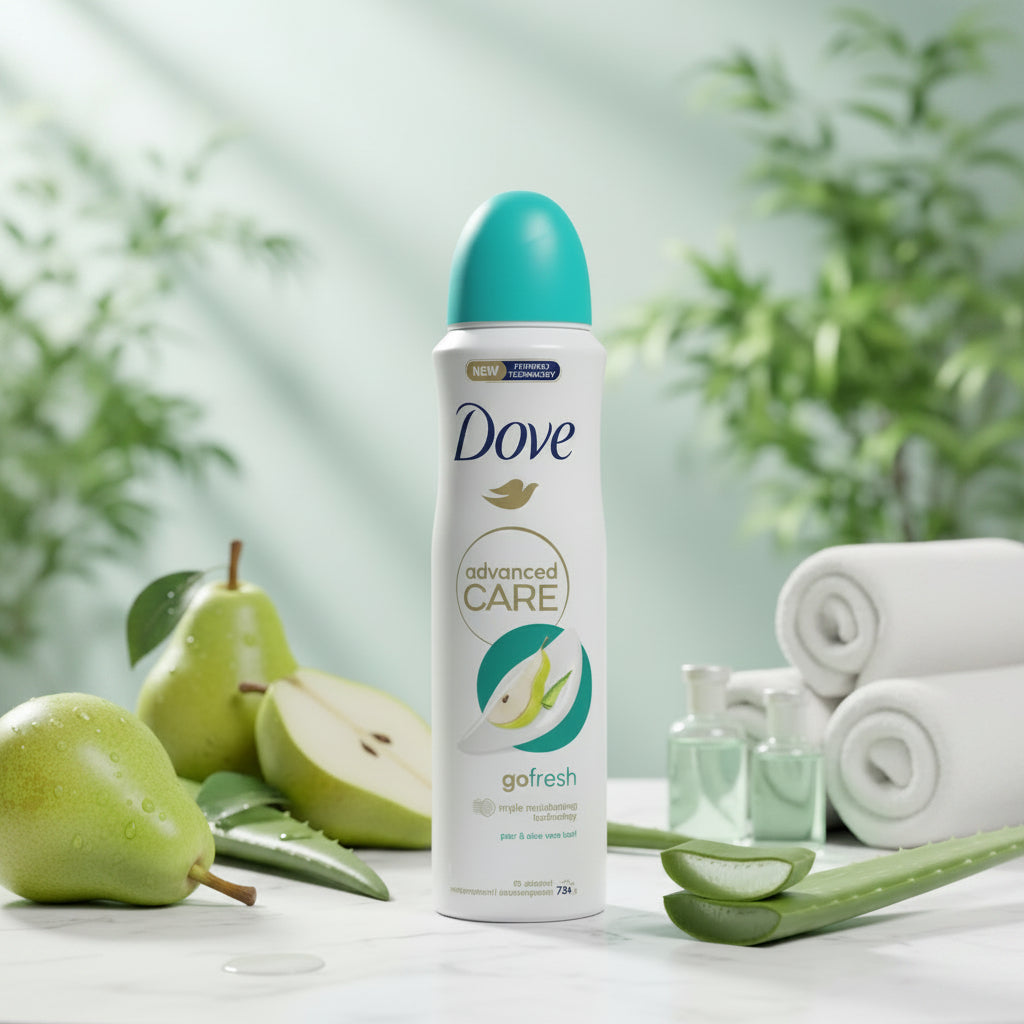 Dove Advanced Care Go Fresh Antiperspirant Deodorant Pear & Aloe Vera 72H Protection 0% Alcohol Triple Moisturizing Technology 6-Pack