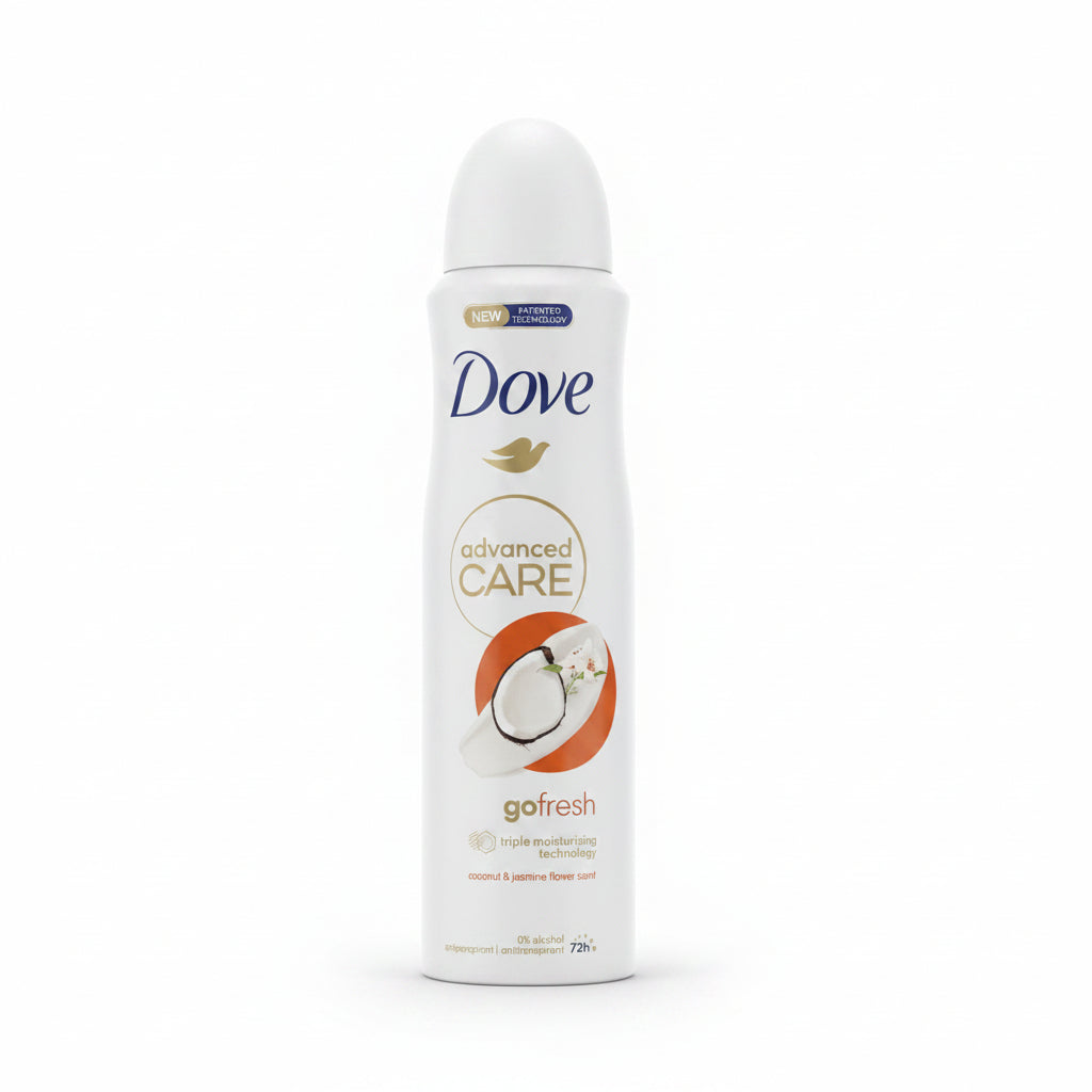 Dove Advanced Care Go Fresh Antiperspirant Deodorant Aerosol Spray Coconut & Jasmine Flower 72H Protection 0% Alcohol Triple Moisturizing Technology 6-Pack