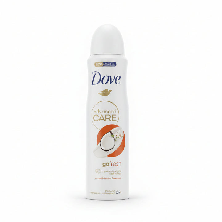 Dove Advanced Care Go Fresh Antiperspirant Deodorant Aerosol Spray Coconut & Jasmine Flower 72H Protection 0% Alcohol Triple Moisturizing Technology 6-Pack