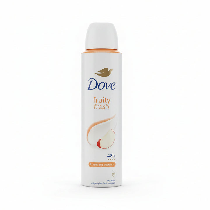 Dove Fruity Fresh Antiperspirant Deodorant Aerosol Spray 150ml 48H Protection Long Lasting Fragrance 1/4 Moisturizing Cream 0% Alcohol 6-Pack