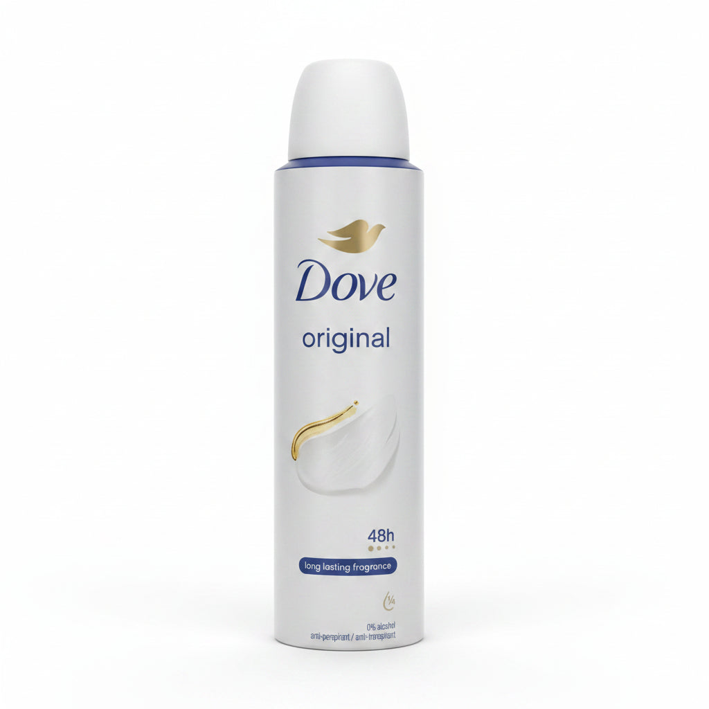 Dove Original Antiperspirant Deodorant Aerosol Spray 48H Protection Long Lasting Fragrance 1/4 Moisturizing Cream 0% Alcohol 6-Pack