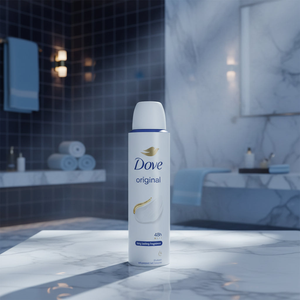 Dove Original Antiperspirant Deodorant Aerosol Spray 48H Protection Long Lasting Fragrance 1/4 Moisturizing Cream 0% Alcohol 6-Pack