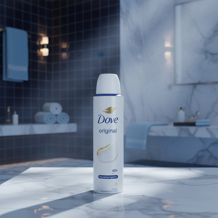Dove Original Antiperspirant Deodorant Aerosol Spray 48H Protection Long Lasting Fragrance 1/4 Moisturizing Cream 0% Alcohol 6-Pack