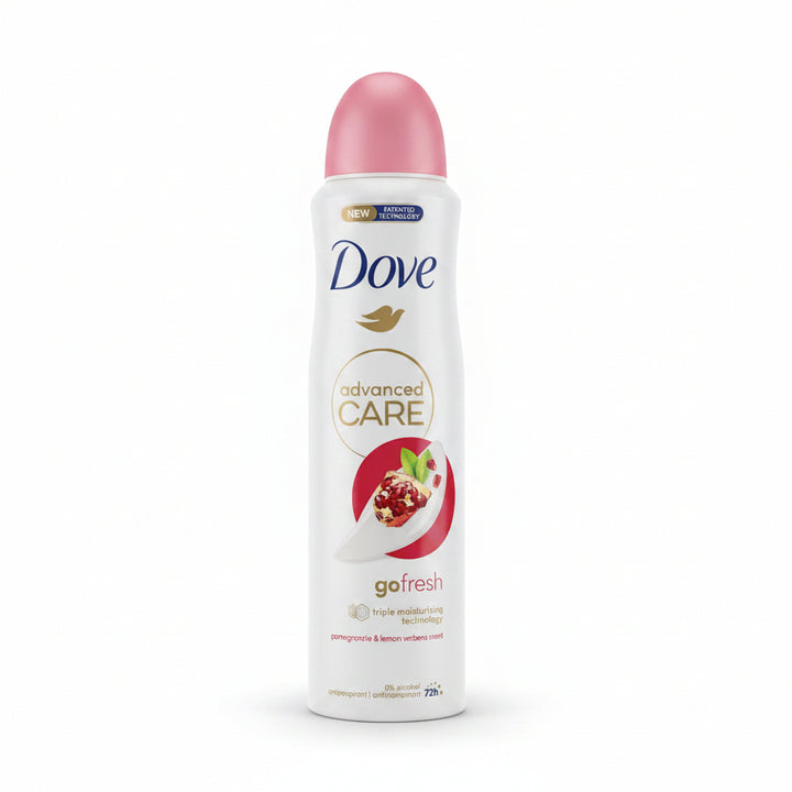 Dove Advanced Care Go Fresh Antiperspirant Deodorant Aerosol Spray Pomegranate & Lemon Verbena 150ml 72H Protection 0% Alcohol Triple Moisturizing Technology 6-Pack