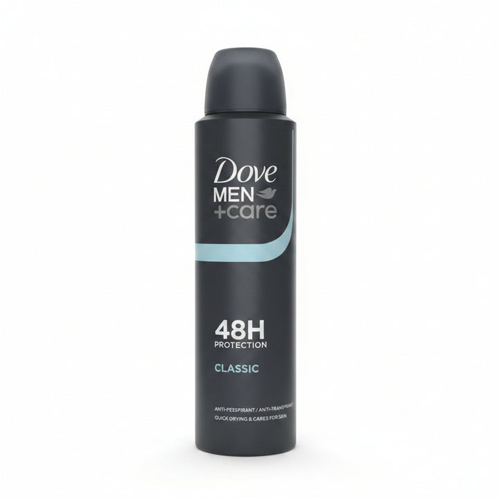 Dove Men+Care Classic Antiperspirant Deodorant Aerosol Spray 150ml 48H Protection Quick Drying Skin Care Formula 6-Pack