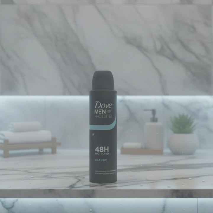 Dove Men+Care Classic Antiperspirant Deodorant Aerosol Spray 150ml 48H Protection Quick Drying Skin Care Formula 6-Pack