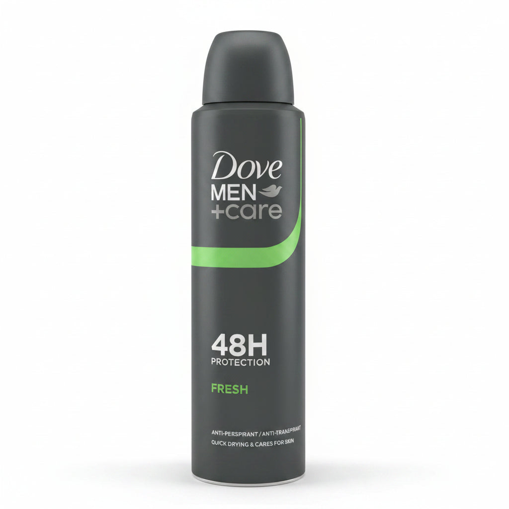 Dove Men+Care Fresh Antiperspirant Deodorant Aerosol Spray 150ml 48H Protection Quick Drying Skin Care Formula 6-Pack