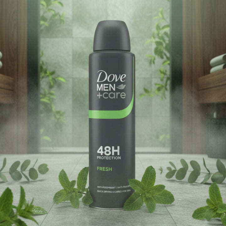 Dove Men+Care Fresh Antiperspirant Deodorant Aerosol Spray 150ml 48H Protection Quick Drying Skin Care Formula 6-Pack
