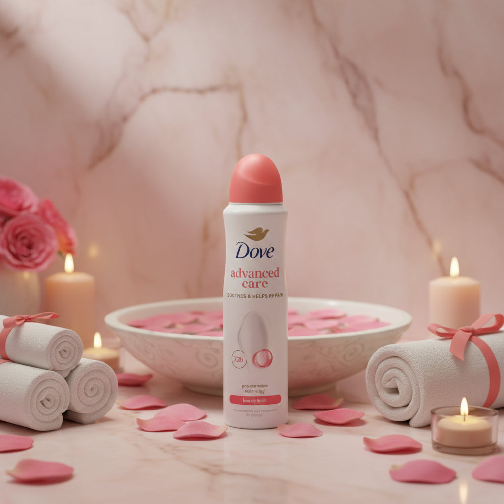 Dove Advanced Care Beauty Finish Antiperspirant Spray, 72H Protection, Pro-Ceramide Technology, Soothes & Helps Repair Skin, 0% Alcohol, 150ml (Pack of 6)