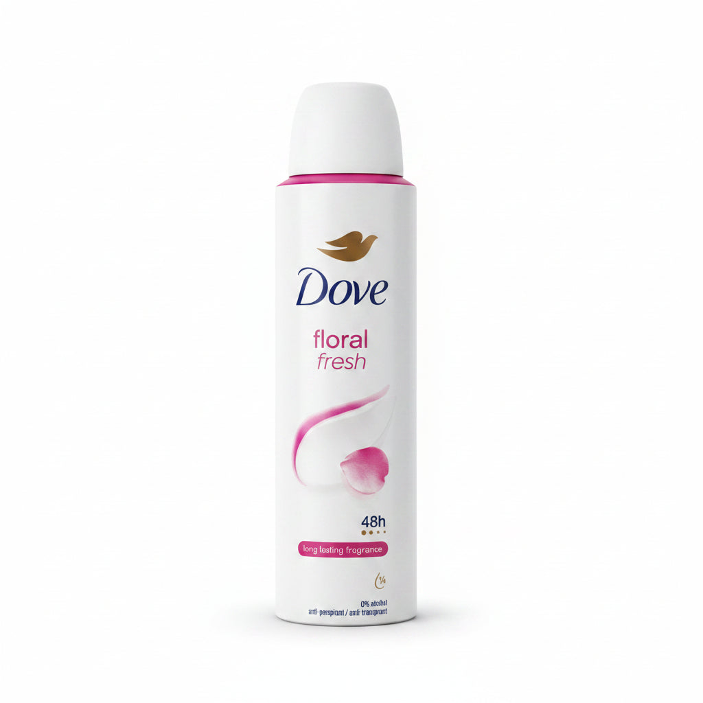 Dove Floral Fresh Antiperspirant Deodorant Spray, 48-Hour Protection, Alcohol-Free, 150ml (6-Pack)