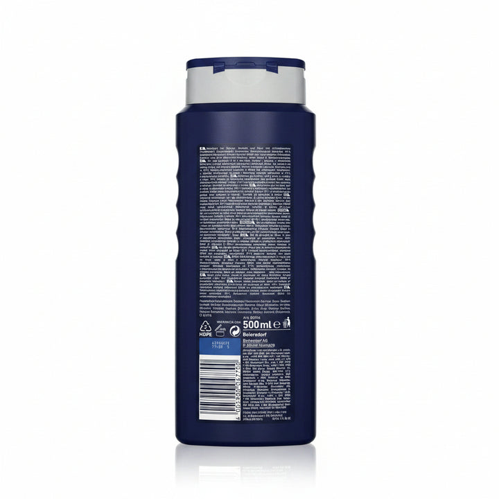 NIVEA MEN Energy 3-in-1 Shower Gel with Mint Extract, 24H Fresh Effect, Body Face & Hair Wash, 500ml