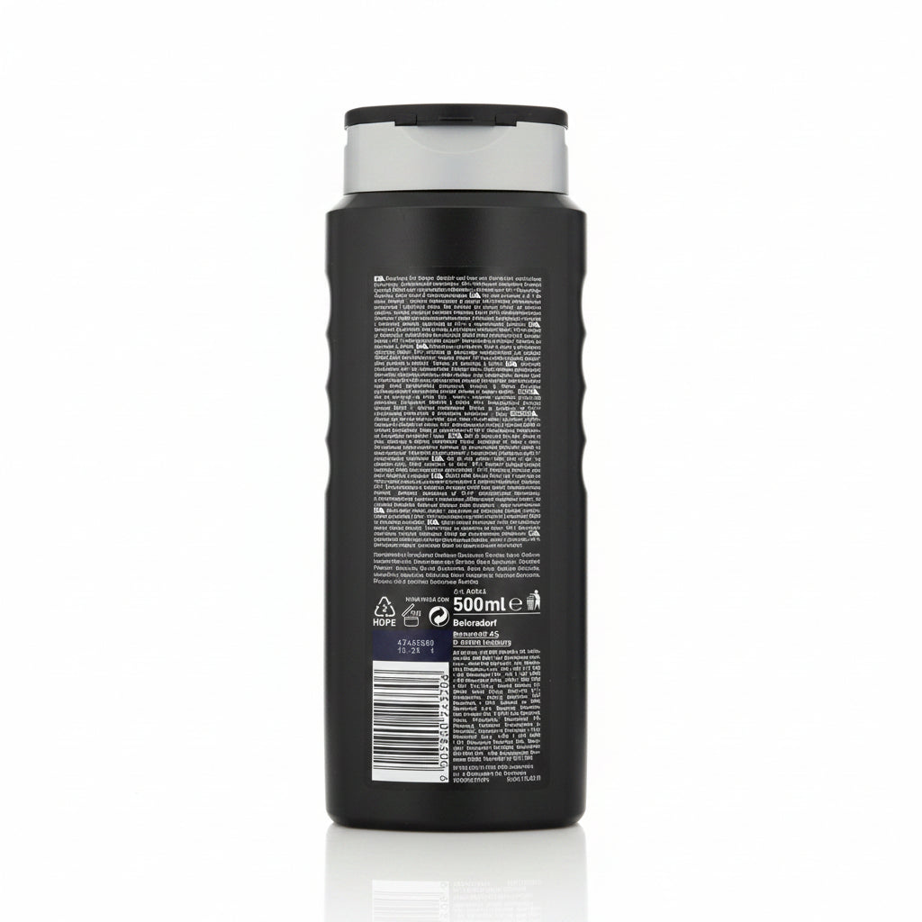 NIVEA MEN Active Clean 3-in-1 Shower Gel with Active Charcoal for Body, Face & Hair, 500ml