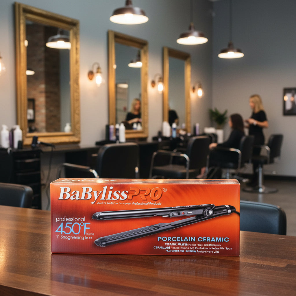 BaBylissPRO Professional 1" Porcelain Ceramic Hair Straightening Flat Iron 450°F BP9557