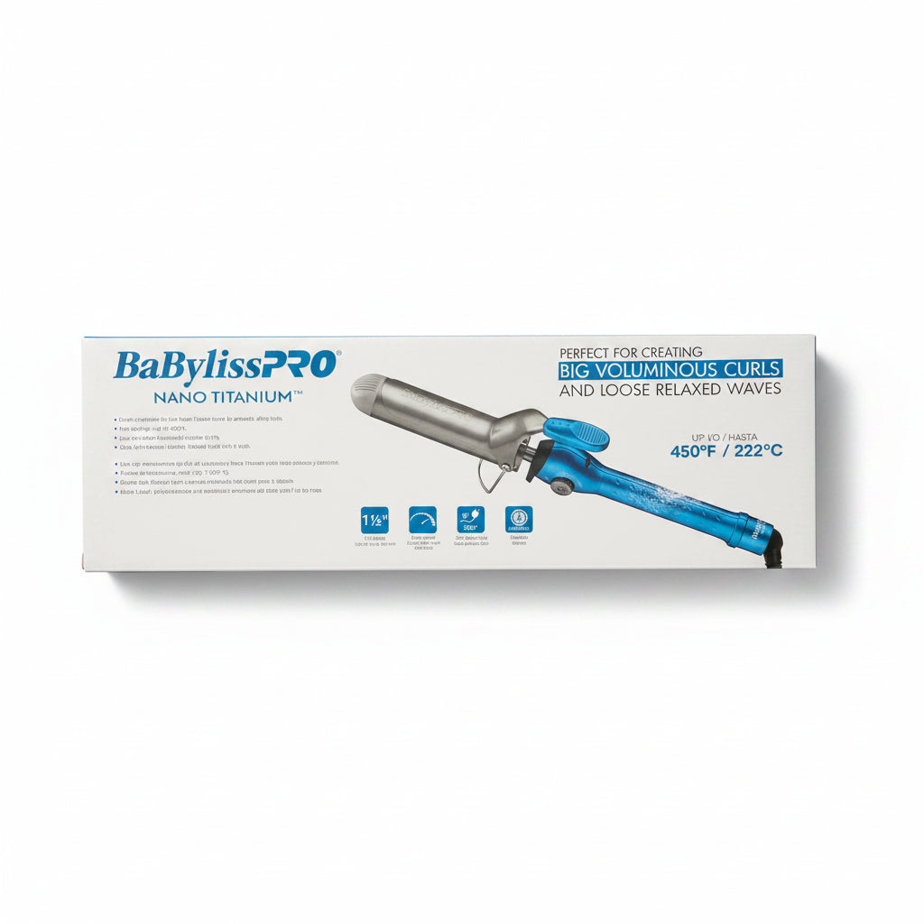 BaBylissPRO Nano Titanium 1.5" Spring Curling Iron 450°F Professional Hair Curler BNT150S