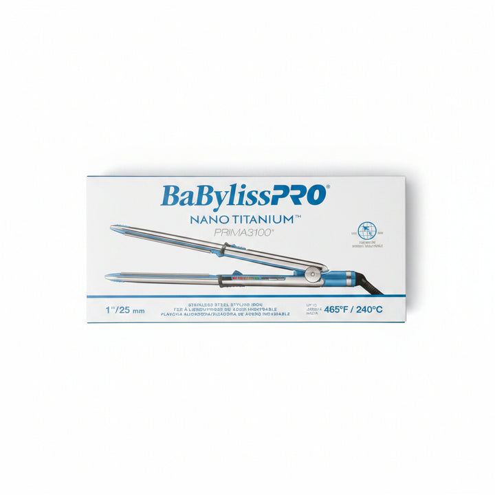 BaBylissPRO Nano Titanium Prima3100 1" Styling Iron Dual Voltage 465°F BNT3100TUC