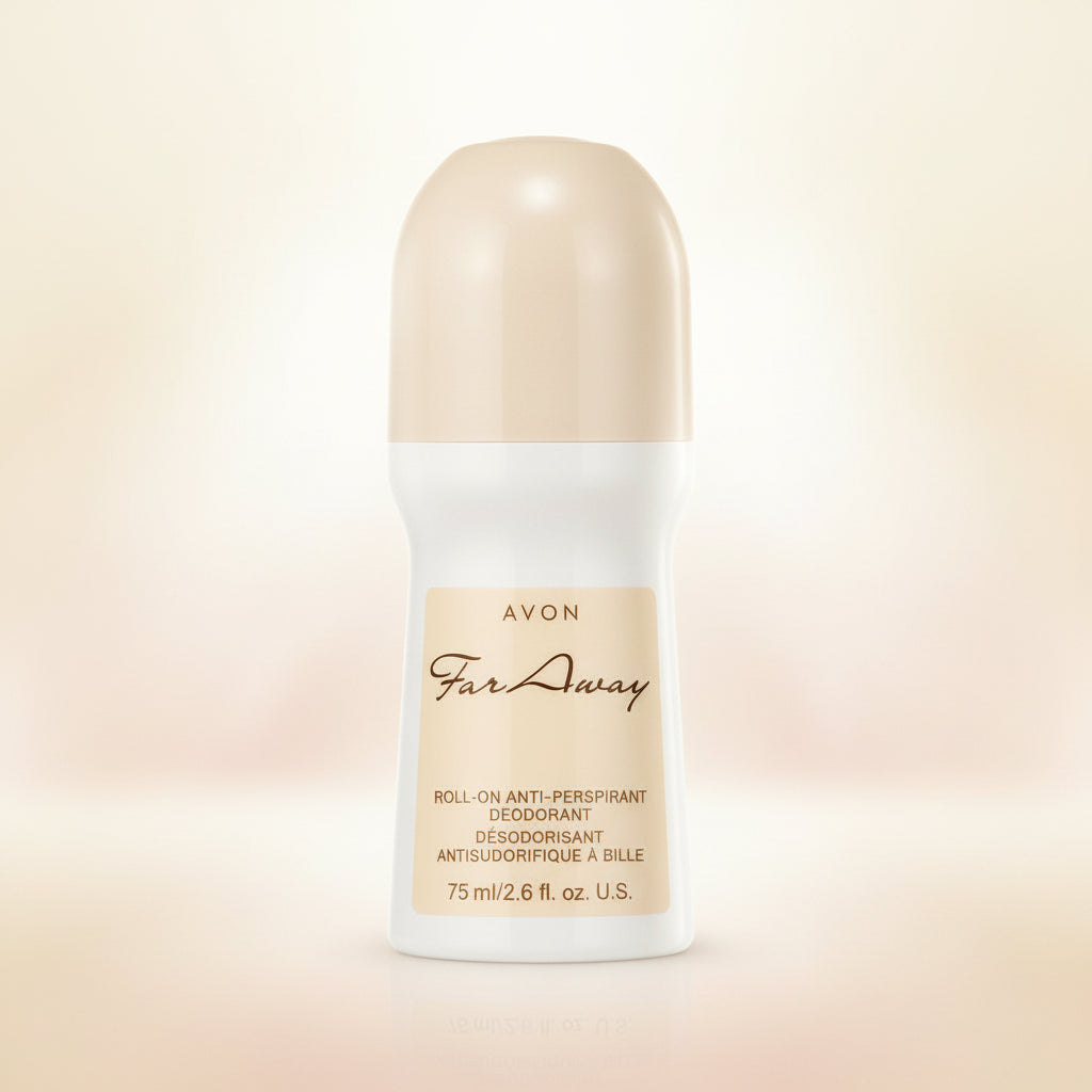 AVON Far Away Roll-On Antiperspirant Deodorant 75 mL / 2.6 fl oz Long-Lasting Odor & Wetness Protection 6-Pack