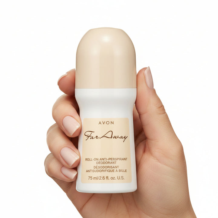AVON Far Away Roll-On Antiperspirant Deodorant 75 mL / 2.6 fl oz Long-Lasting Odor & Wetness Protection 6-Pack