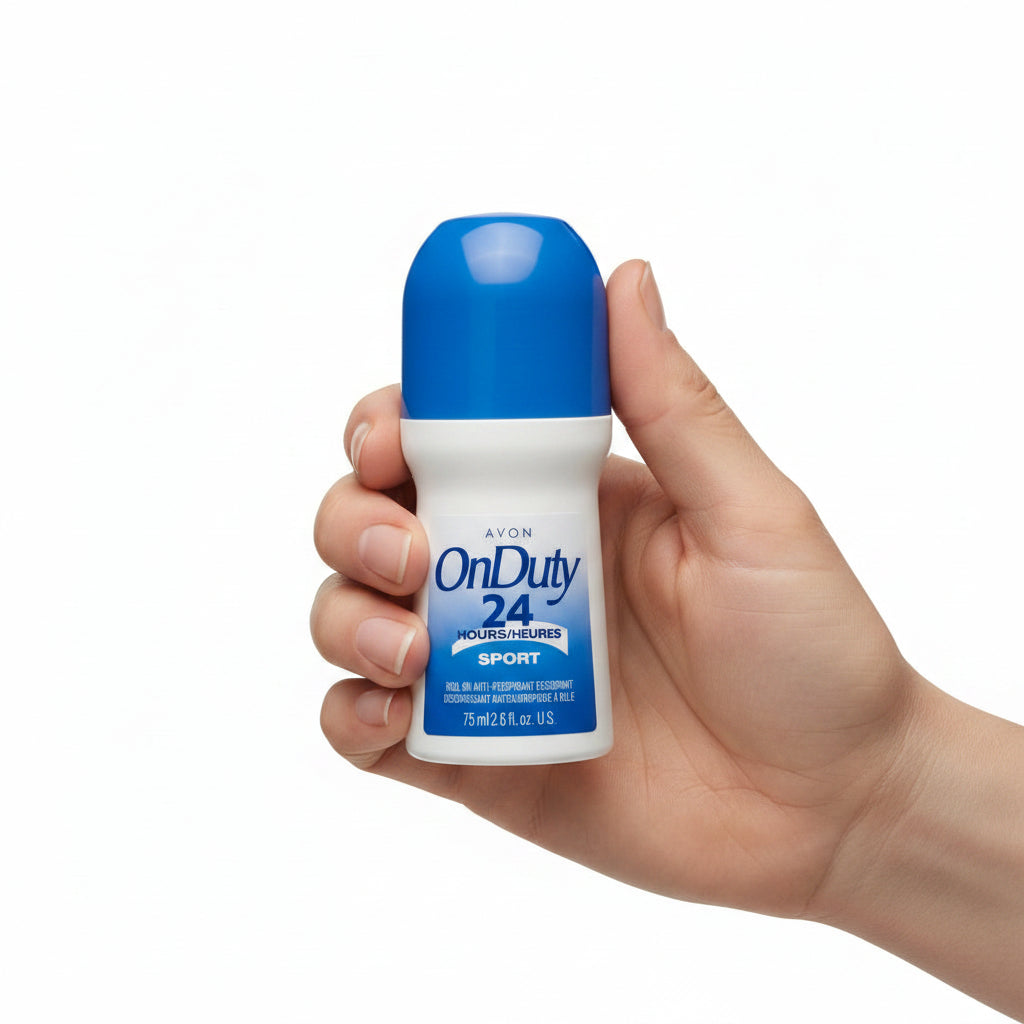 AVON OnDuty Sport Roll-On Antiperspirant Deodorant 24 Hour Protection 75 mL / 2.6 fl oz - 12 Pack