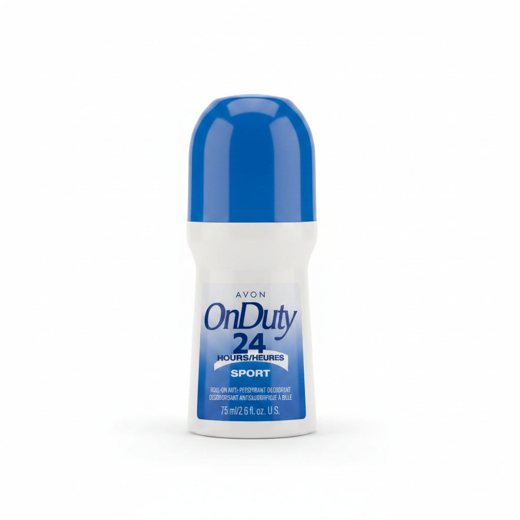 AVON OnDuty Sport Roll-On Antiperspirant Deodorant 24 Hour Protection 75 mL / 2.6 fl oz - 12 Pack