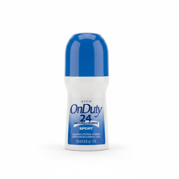 AVON OnDuty Sport Roll-On Antiperspirant Deodorant 24 Hour Protection 75 mL / 2.6 fl oz - 12 Pack