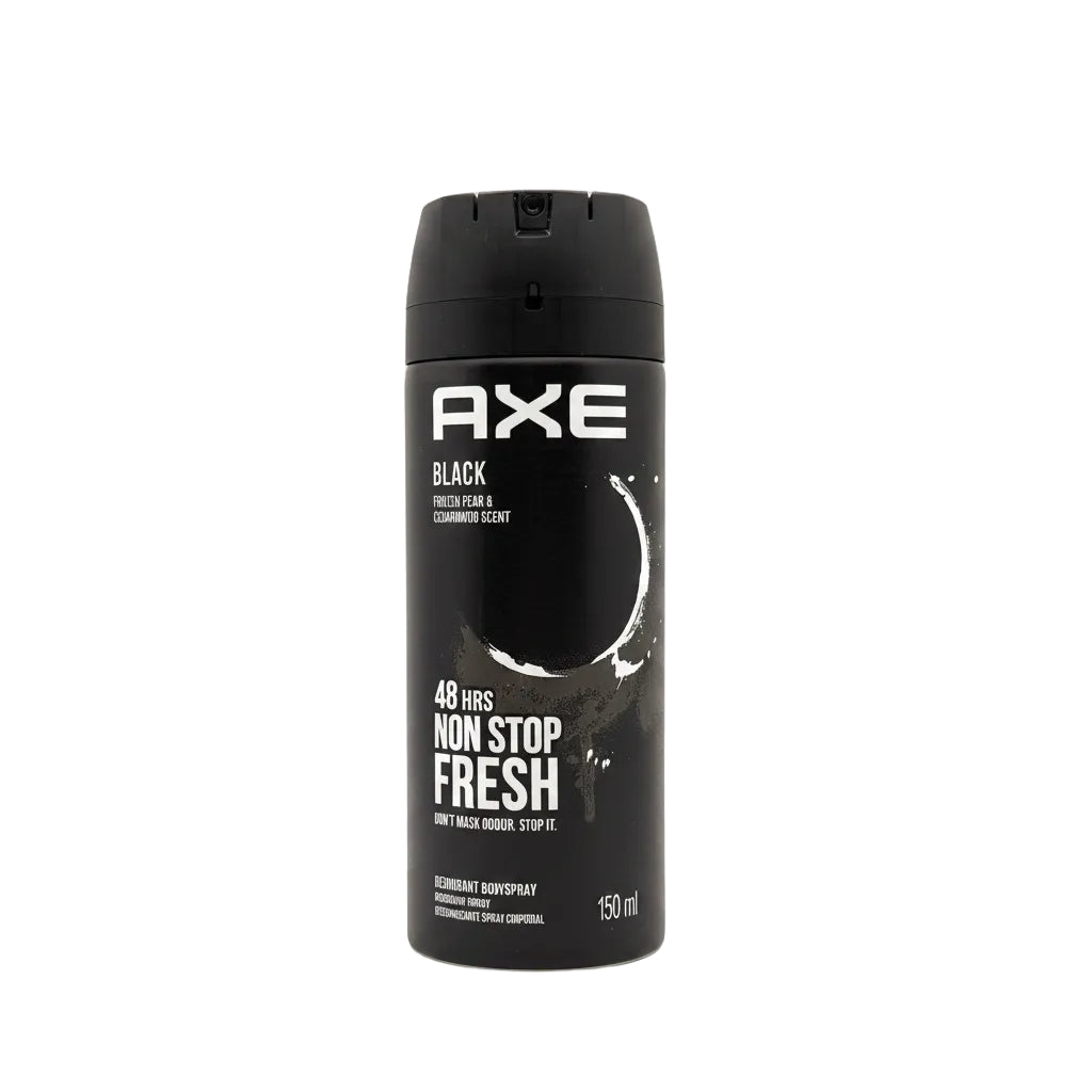 AXE Black Deodorant Body Spray Frozen Pear & Cedarwood Scent 48H Fresh 150ml (6-Pack) Imported
