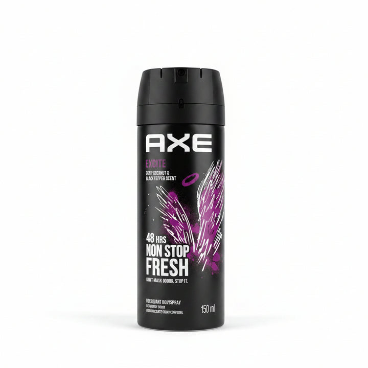 AXE Excite Crisp Coconut & Black Pepper Deodorant Body Spray 150ml (5.07 fl oz) 48H Freshness 6-Pack Imported