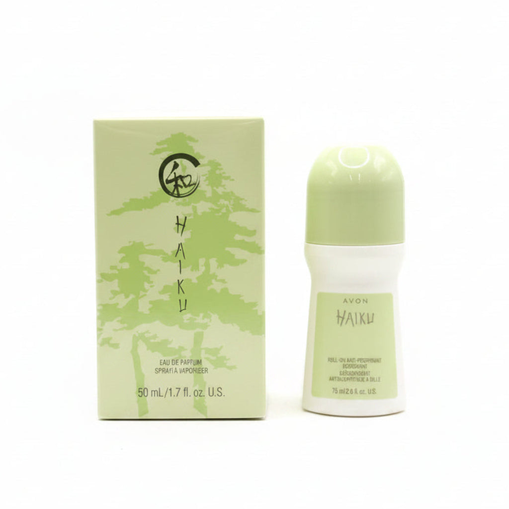 Avon Haiku Gift Set Bundle Eau de Parfum 50ml & Roll-On Antiperspirant Deodorant 75ml