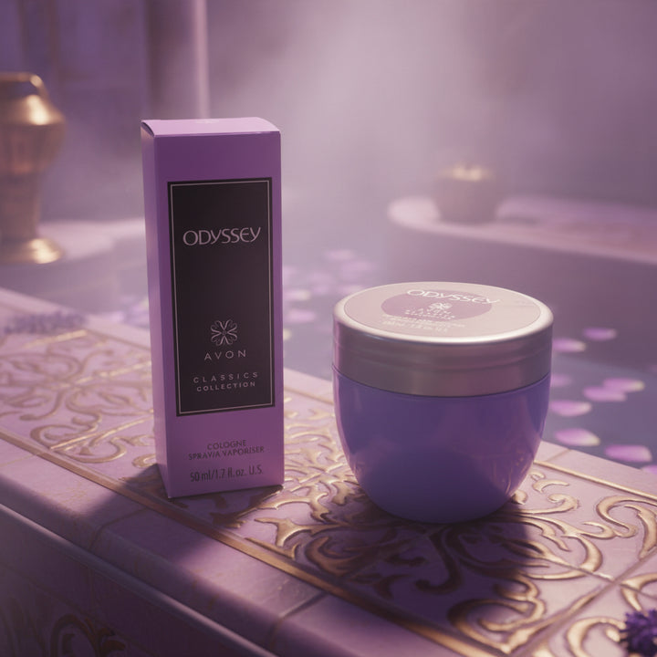 Avon Odyssey Classics Collection Cologne Spray 50 mL + FREE Odyssey Perfumed Skin Softener 150 mL Gift Bundle