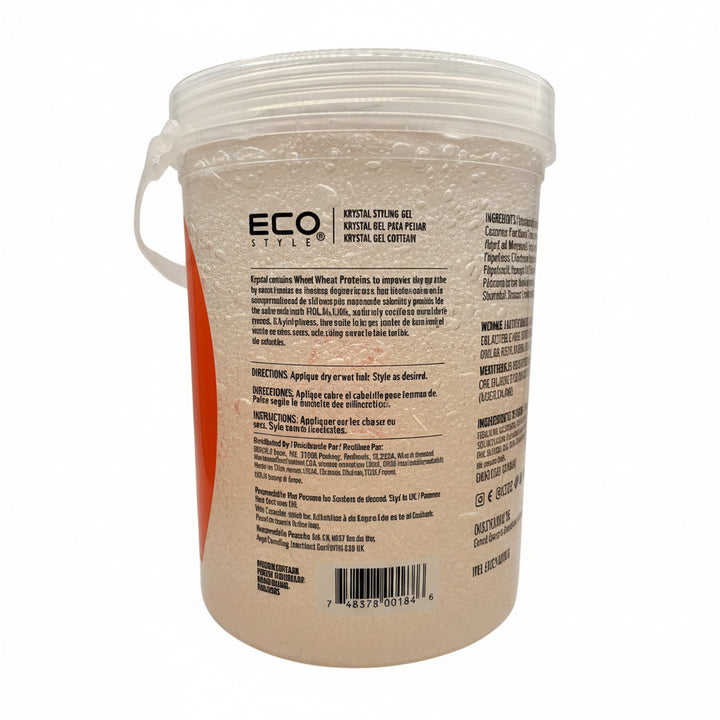Eco Style Krystal Styling Gel Max Hold for All Hair Types Alcohol Free 80 oz (5 lb / 2268g)