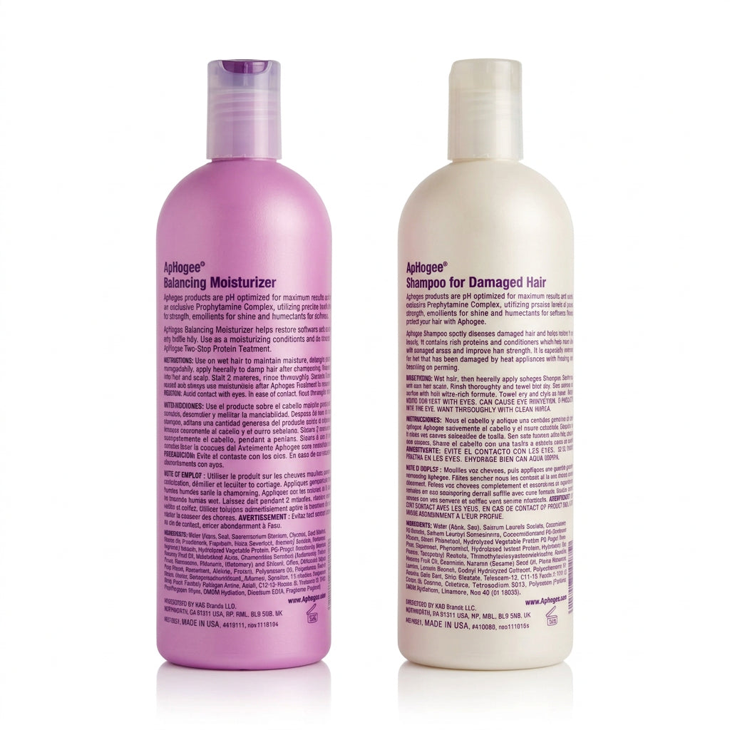 ApHogee Serious Care & Protection Hair Care Set – Shampoo for Damaged Hair & Balancing Moisturizer, 2-Pack, 16 fl oz Each