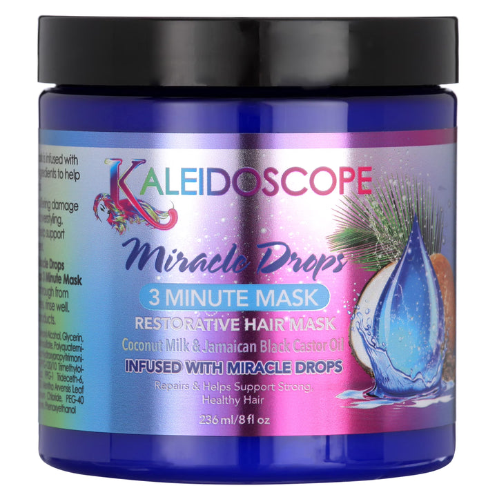 Miracle Drops 3 Minute Hair Mask by Kaleidoscope - 8 oz Deep Conditioning Treatment for Dry, Damaged Hair - All Hair Types (2 Pack)