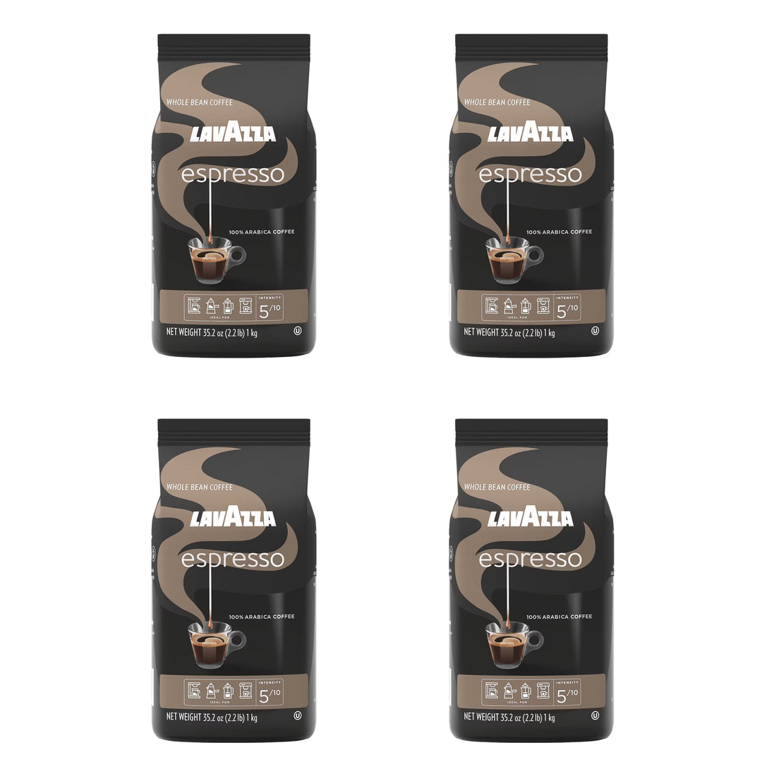 Lavazza Espresso Whole Bean Coffee, Medium Roast, 100% Arabica, 4-Pack (8.8 lb Total)