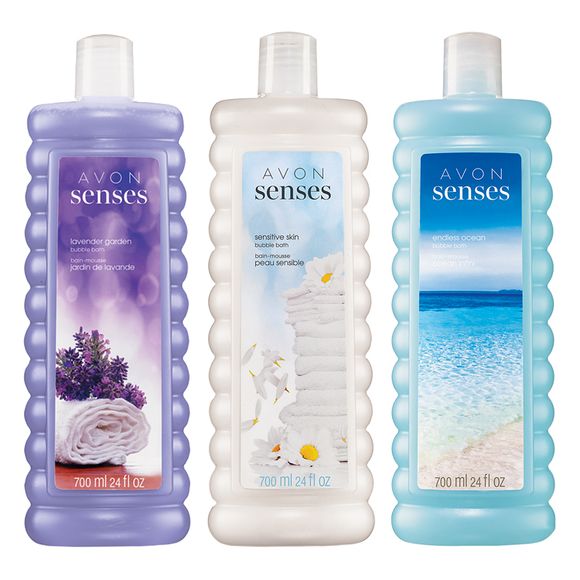 Avon Senses Bubble Bath for Sensitive Skin, 24 fl oz (700ml) | Gentle, Moisturizing Body Wash & Bubble Bath, Fragrance-Free & Hypoallergenic