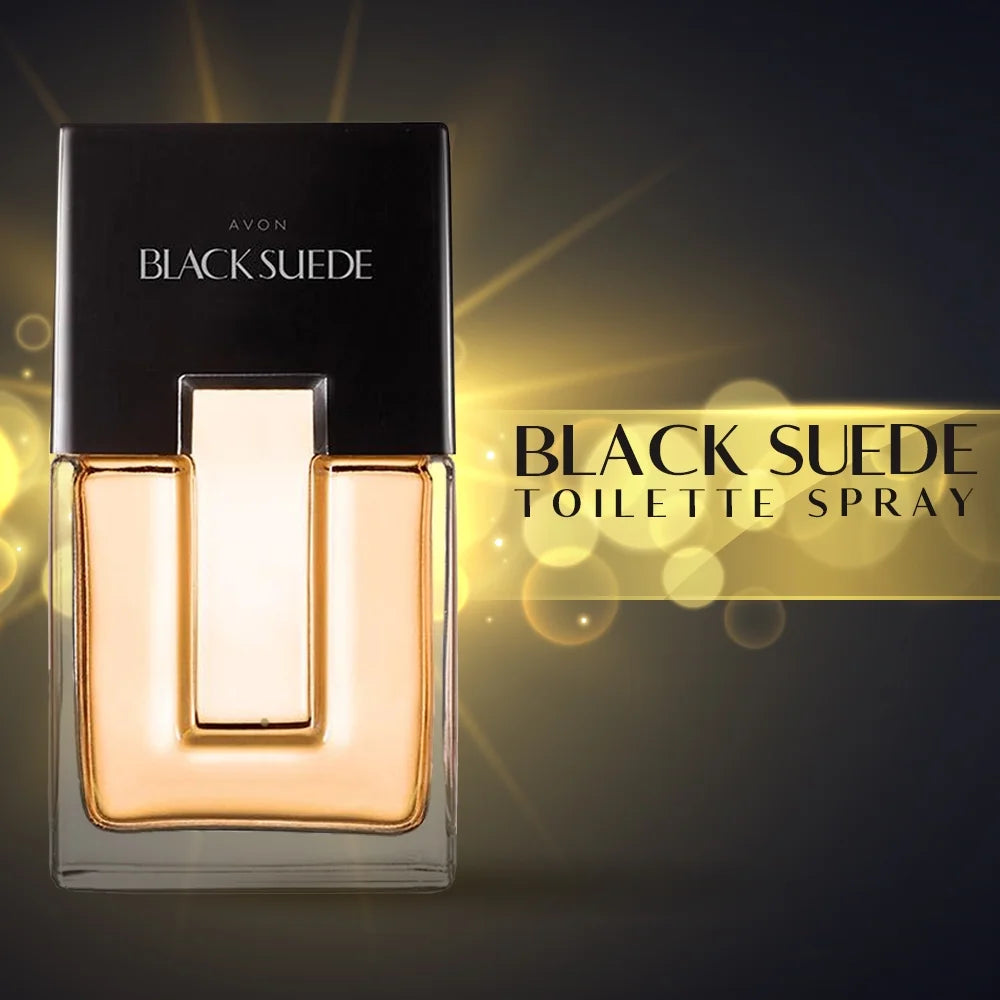 Avon Black Suede Eau de Toilette Spray for Men, 3.4 fl oz (100 ml) | Classic Masculine Fragrance with Woodsy & Leather Notes