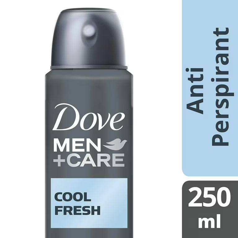 Dove Men+Care Advanced Cool Fresh Antiperspirant Spray 250 mL – Anti-Bacterial Odor Control (6 Pack)