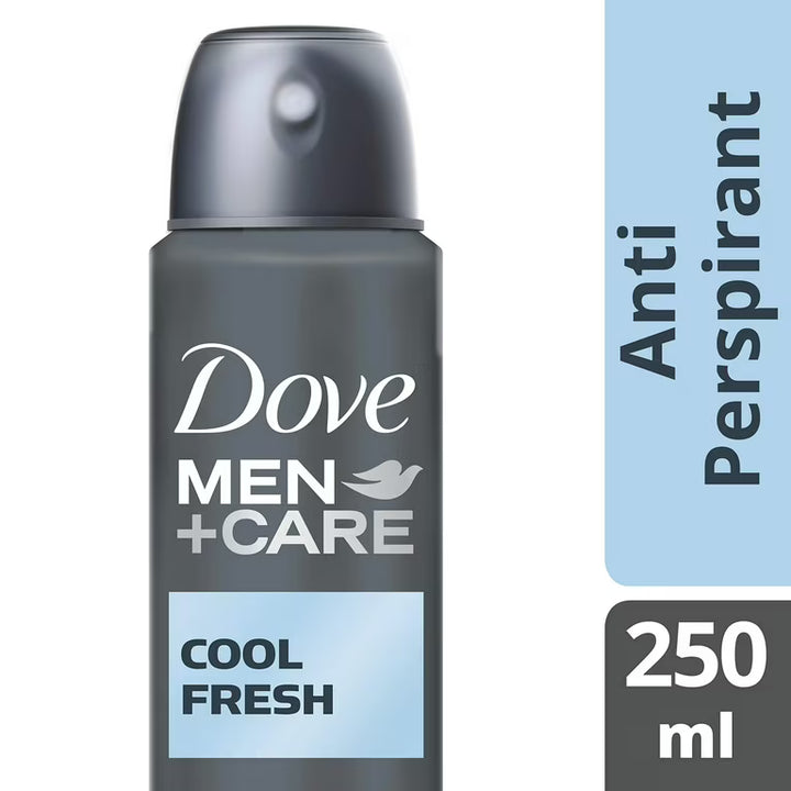 Dove Men+Care Advanced Cool Fresh Antiperspirant Spray 250 mL – Anti-Bacterial Odor Control (6 Pack)