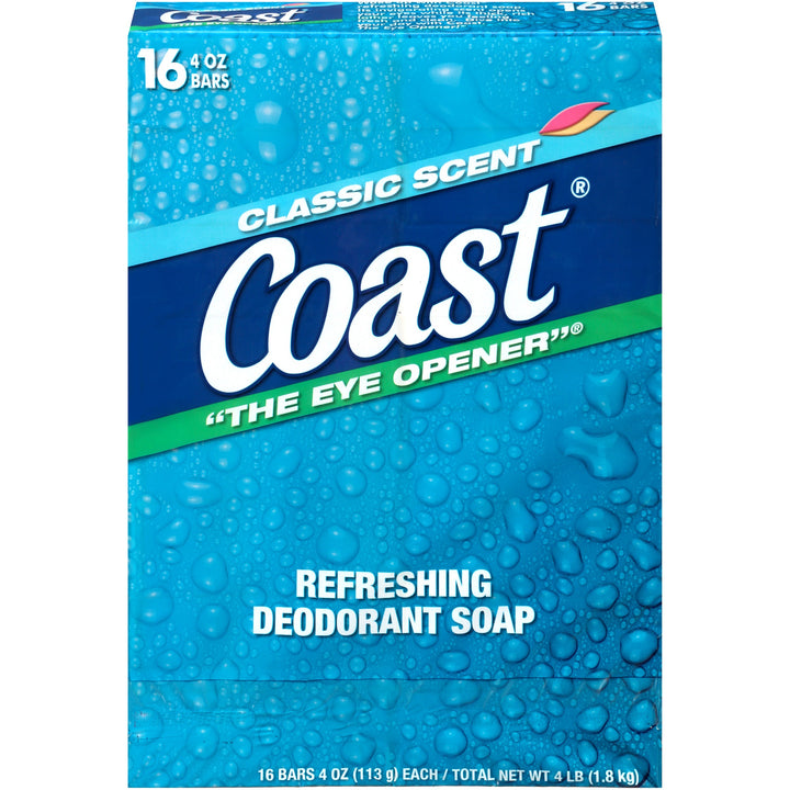 Coast Classic Scent Deodorant Soap 4 oz Bars (16 Pack) – Refreshing Clean