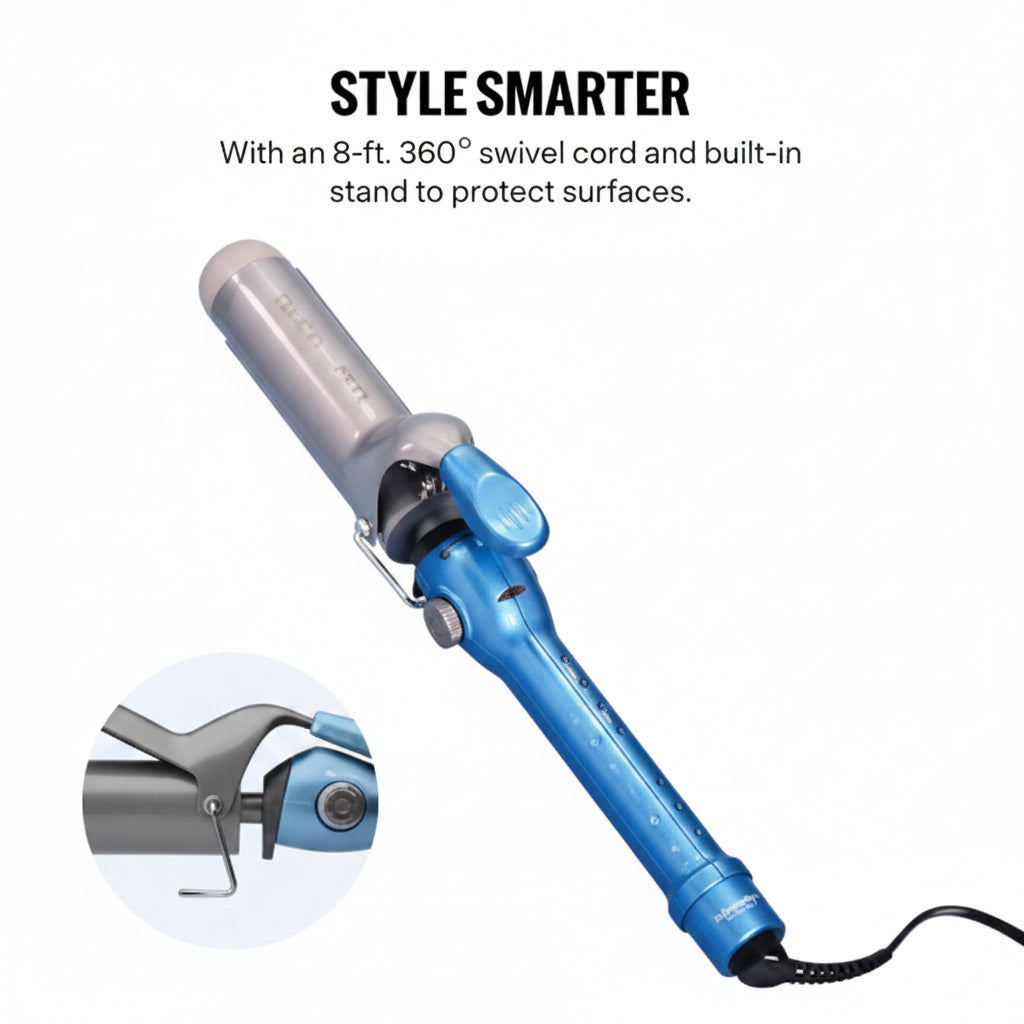 BaBylissPRO Nano Titanium 1.5" Spring Curling Iron 450°F Professional Hair Curler BNT150S